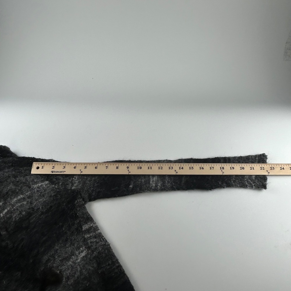 Eileen Fisher L Mohair Wool Blend Open Front Cardigan Grey Black Space Dye Read - Picture 7 of 10